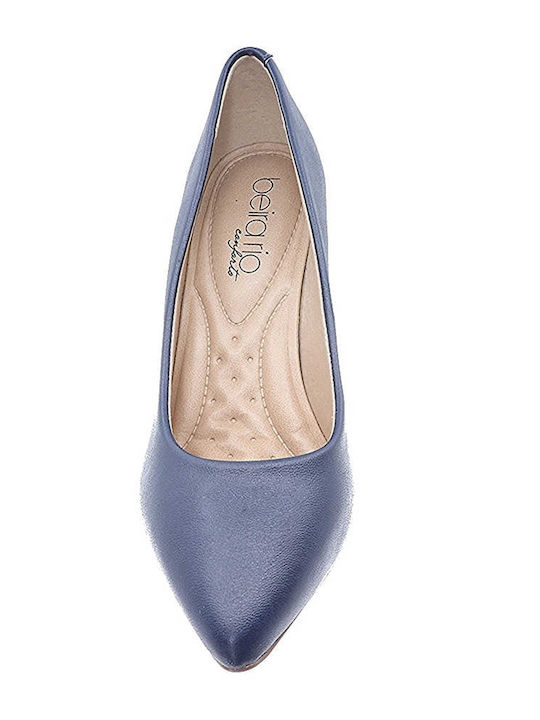 Leather Blue Heels