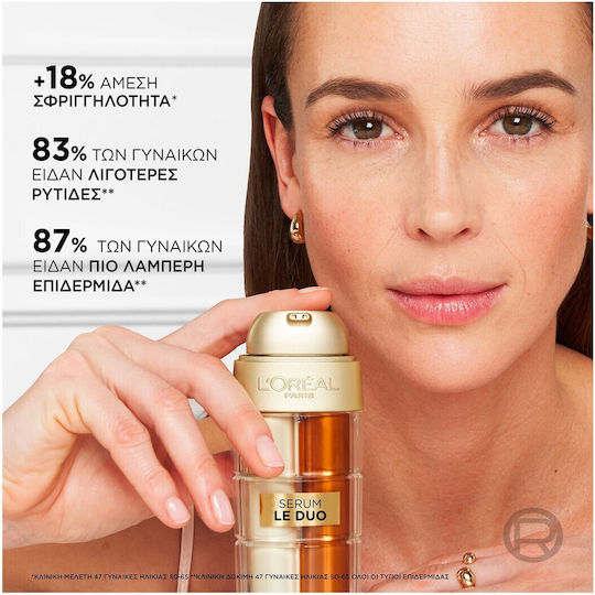 L'Oreal Paris Le Duo Anti-Aging Serum Gesicht mit Vitamin C & Niacinamid für Strahlkraft & Straffung 30ml