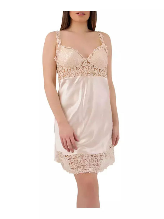 FMS Sommer Damen Robe mit Nachthemd Caramel
