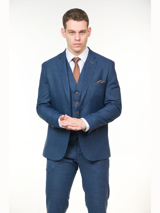 Men's Groom's Suit with Vest Navy 1-1.302.140.701.11482 Navy 52 L