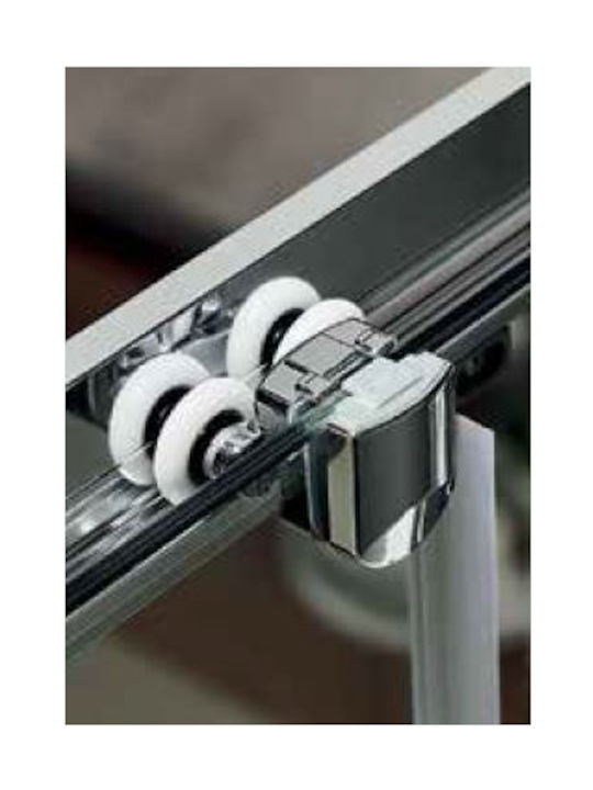 Shower Door 140cm 137-141x185cm 6mm Glass Clean Glass 1 Fixed & 1 Sliding Panel Axis Slider 1+1 Slx140c-100