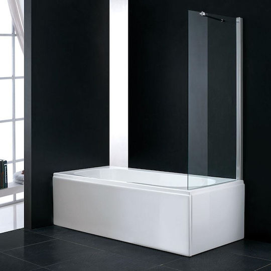 Stabiles Panel Für Badewanne 80 cm Diagonaler Arm Befestigung Klarglas 6 mm Höhe 140 cm Axis Wbx80t-100