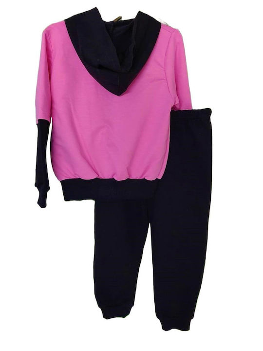 Kids Tracksuit Set With Jacket Pink/Black 2 Pieces