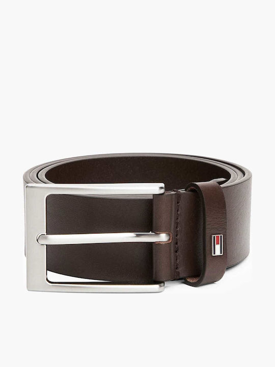 Layton Men's Belt Leather Knitted Brown