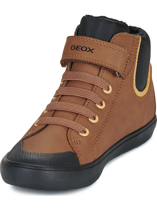 J Gisli Kinder Sneakers Hoch Anatomisch mit Klettverschluss Braun