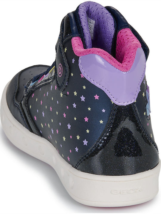 J Skylin Παιδικά Sneakers High Ανατομικά με Σκρατς Μπλε