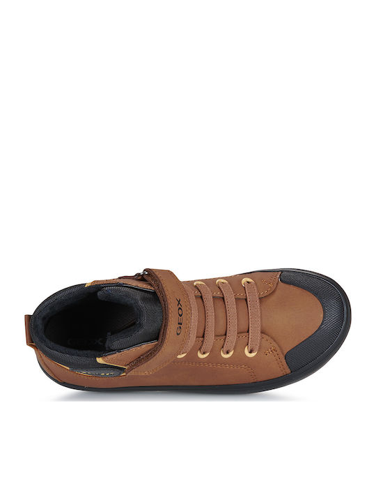 J Gisli Kinder Sneakers Hoch Anatomisch mit Klettverschluss Braun