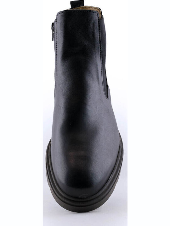 Leder Schwarz Chelsea Stiefeletten
