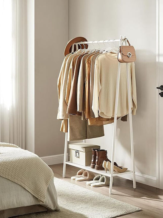 Songmics Floor Garment Rack made of Metal White 92.5x33.5x153cm