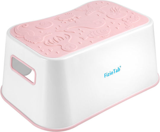 Fiziotab Ocean Booster Seat Non-slip Surface Handles Stool Type Use At Sink Bathroom Kitchen Pink