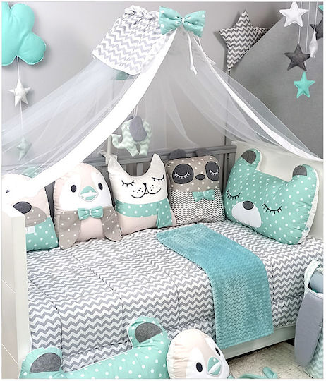 Baby Star Σет За Количка Tiny Friends Зелен 3бр
