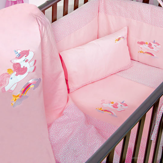 Dimcol Set Für Krippe Unicorn 41 Rosa 7Stück