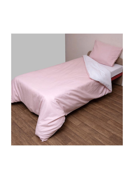 Viopros Σετ Βρεφικά Σεντόνια Λίκνου Φανελένια Pink-white 80x100εκ. 2τμχ