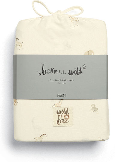 Mamas & Papas Beige Fitted Baby Sheets 70x142cm