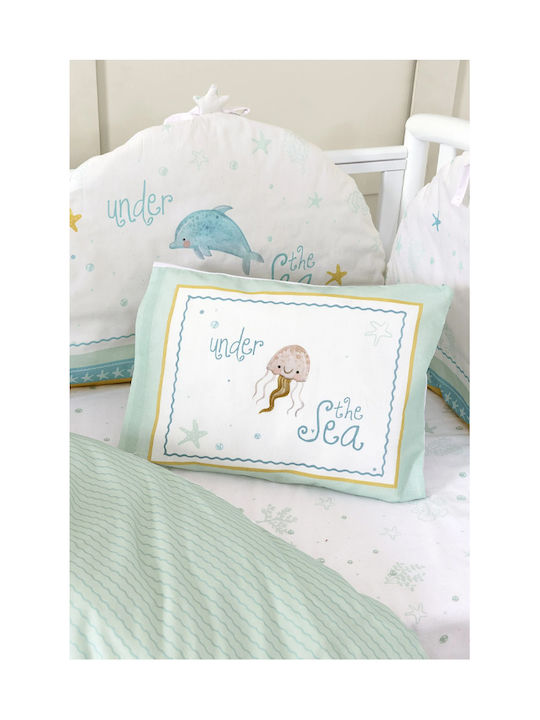 Nima Sea Love Baby Sheets Set Crib Cotton Fitted Turquoise 70x140cm 3pcs