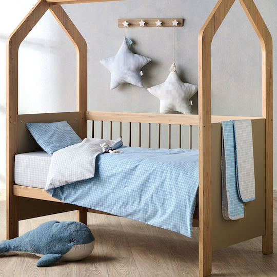 Kentia Zuccero Комплект Бебешки Чаршафи За Количка Памучни Син 65x120бр 2бр