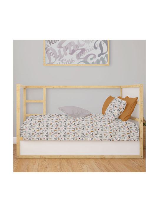 Dimcol Bebe Fox Бебешки Чаршаф За Количка Памук с ластик Сив 70x140бр