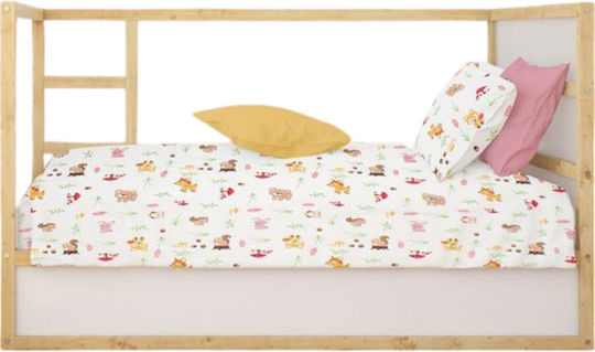 Dimcol Bebe Baby Sheets Set Crib Cotton Multicolored 120x160cm 3pcs