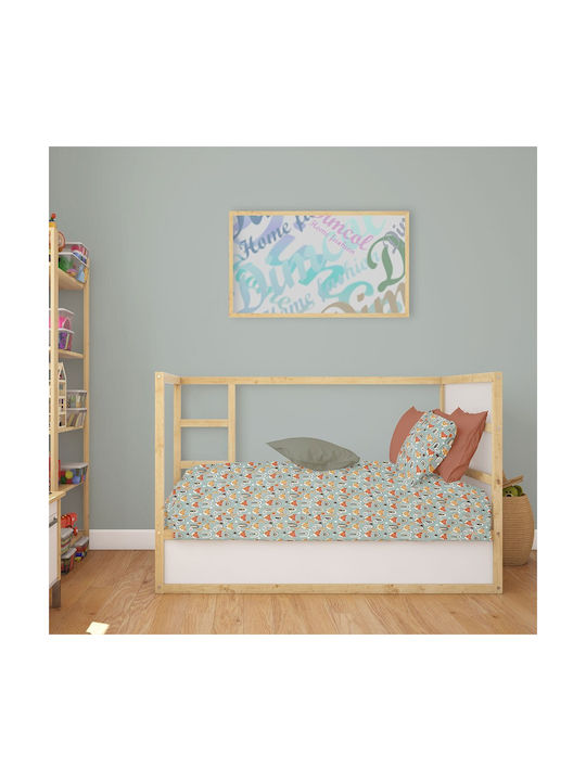 Dimcol Bebe Fox Baby Sheets Set Crib Cotton Multicolored 120x160cm 3pcs