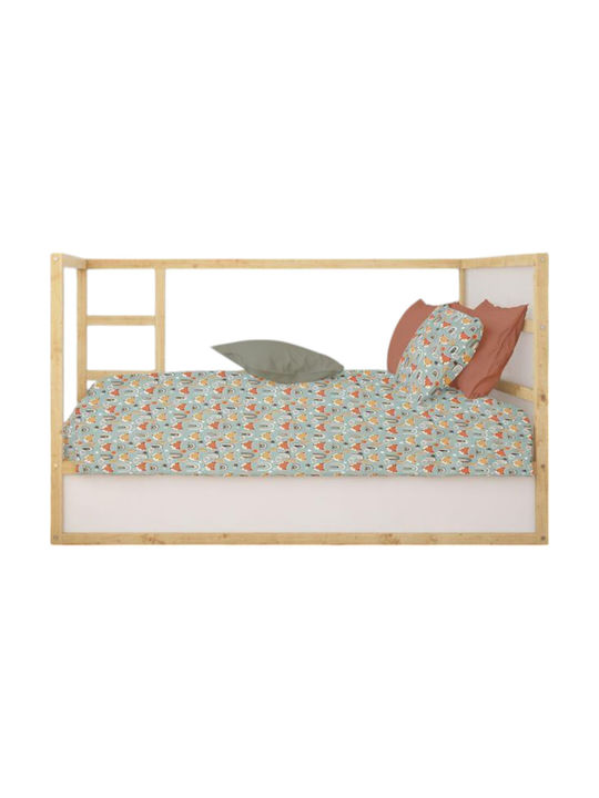 Dimcol Bebe Fox Baby Sheets Set Crib Cotton Multicolored 120x160cm 3pcs