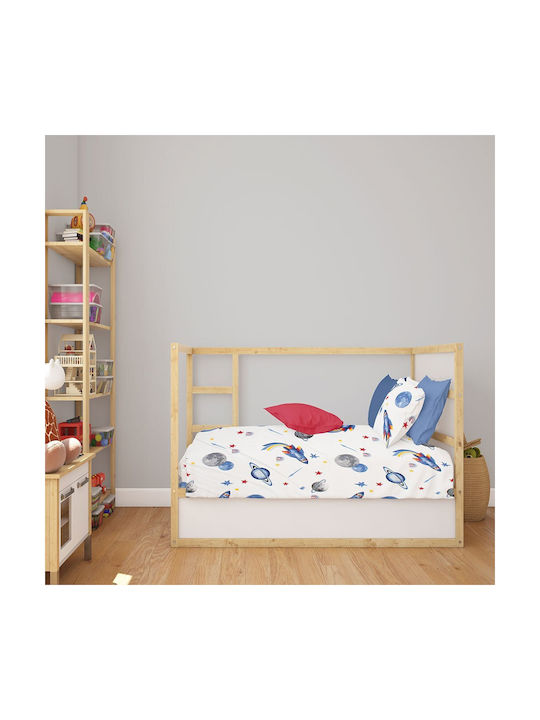 Dimcol Bebe Space Baby Sheets Set Crib Cotton Multicolored 120x160cm 3pcs