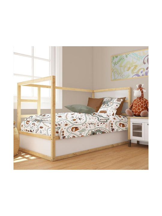 Dimcol Baby Sheets Set Crib Cotton White 120x160cm 3pcs