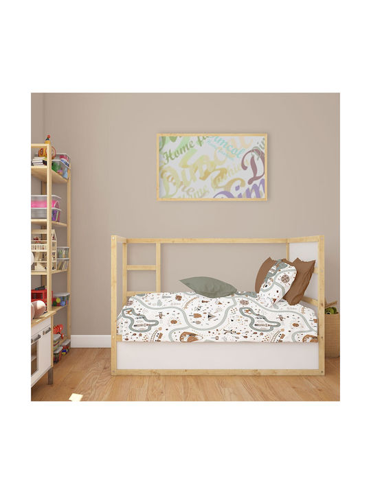 Dimcol Baby Sheets Set Crib Cotton White 120x160cm 3pcs