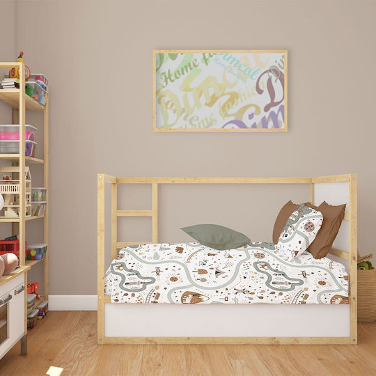 Dimcol Baby Sheets Set Crib Cotton White 120x160cm 3pcs
