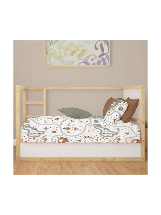 Dimcol Baby Sheets Set Crib Cotton White 120x160cm 3pcs