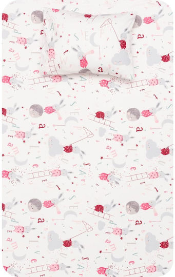 Borea Sleepy Комплект Бебешки Чаршафи За Количка Фланелени Розов 120x160бр 3бр