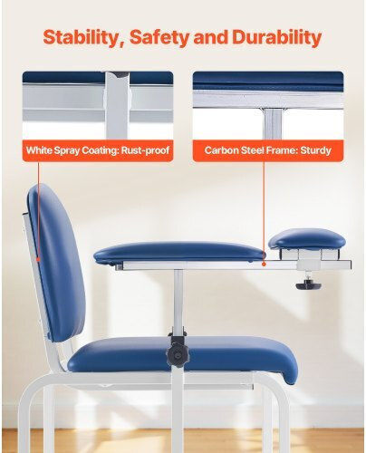 Vevor Phlebotomy Chair Blood Draw Chair Adjustable Armrests Flip Arm