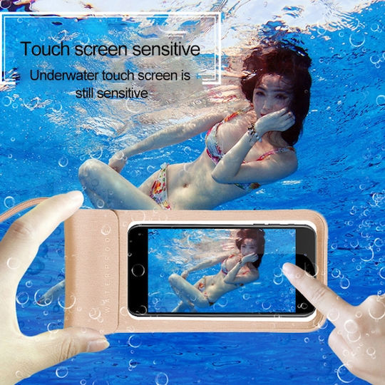 Waterproof Mobile Phone Bag Touch Screen Outdoor Swimming Diving Mobile Phones 5.1 To 6 Inches Pink Red