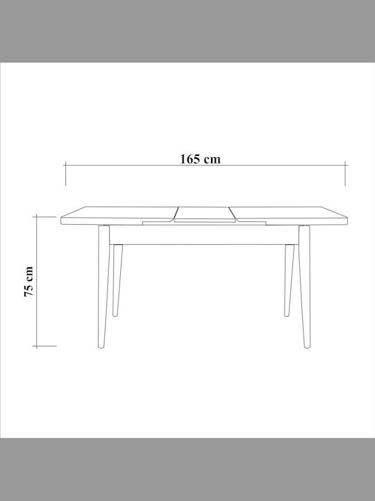 Esszimmer Vina Erweiterbar 5Stück 165(+)x80cm
