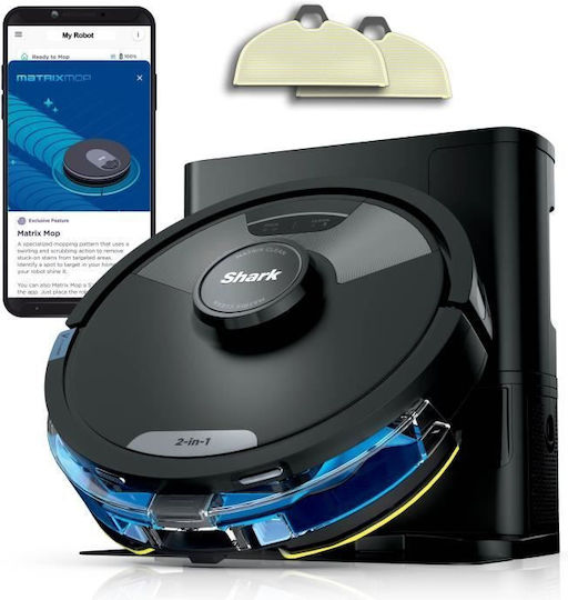 Shark Matrix Plus + Automatic Emptying System Robot Vacuum Cleaner with Laser Mapping Black