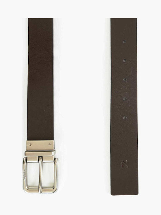 Men's Belt Leather Knitted Black