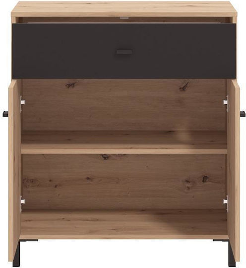 Sideboard Avignon 80 Wooden Artisan Oak-black 80x40x90cm