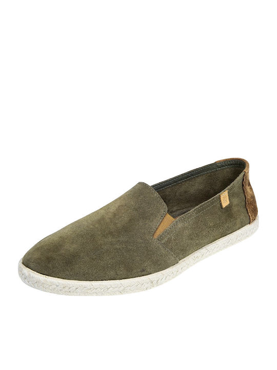 Suede Men's Espadrilles in Green Color