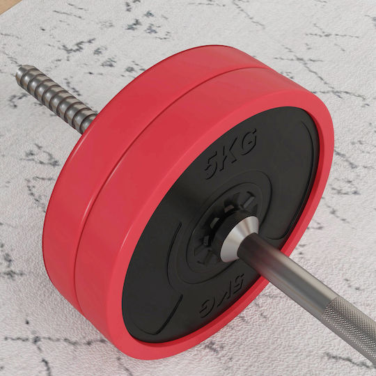 Sportnow Ίσια Μπάρα Φ25mm 7kg Μήκους 170cm με Βιδωτά Κολάρα