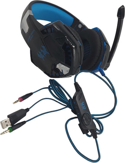 Kotion Each G2000 Over Ear Gaming Headset με σύνδεση 3.5mm / USB Μπλε