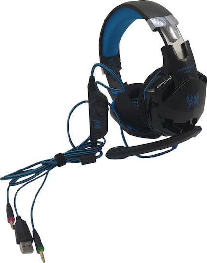 Kotion Each G2000 Over Ear Gaming Headset με σύνδεση 3.5mm / USB Μπλε