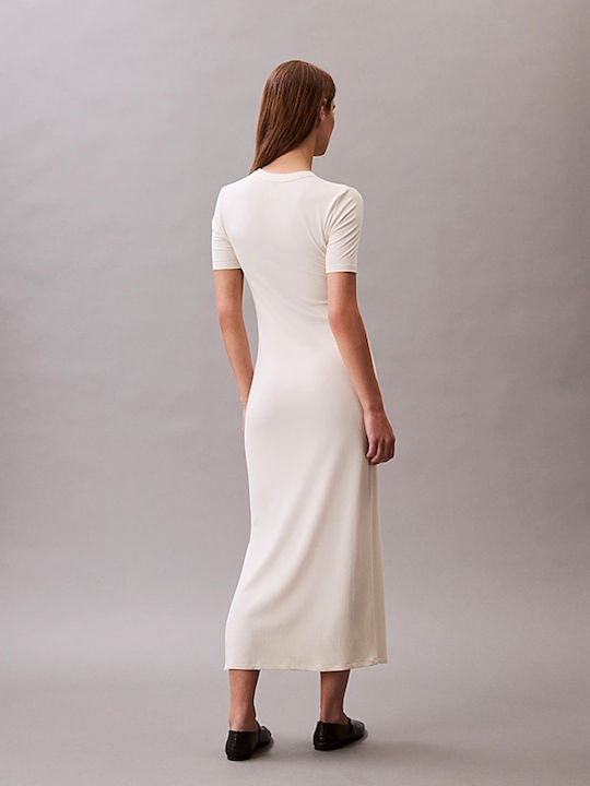 Sommer Midi Damenkleid Gestrickt Cloud Cream Ecru
