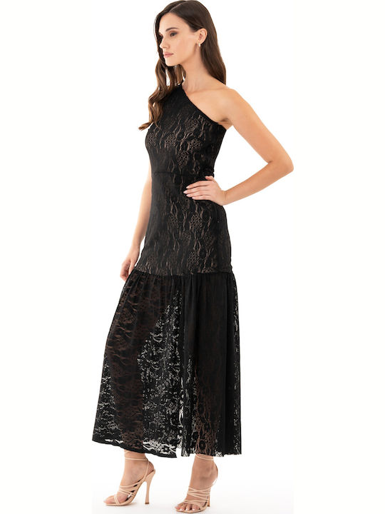 Langes Kleid Limited Edition One-Shoulder-Spitze