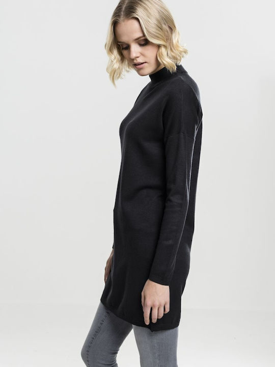 Mini Dress Turtleneck Black