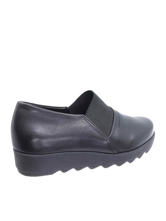 KK169021 Anatomische Damen Slip-Ons Leder Schwarz
