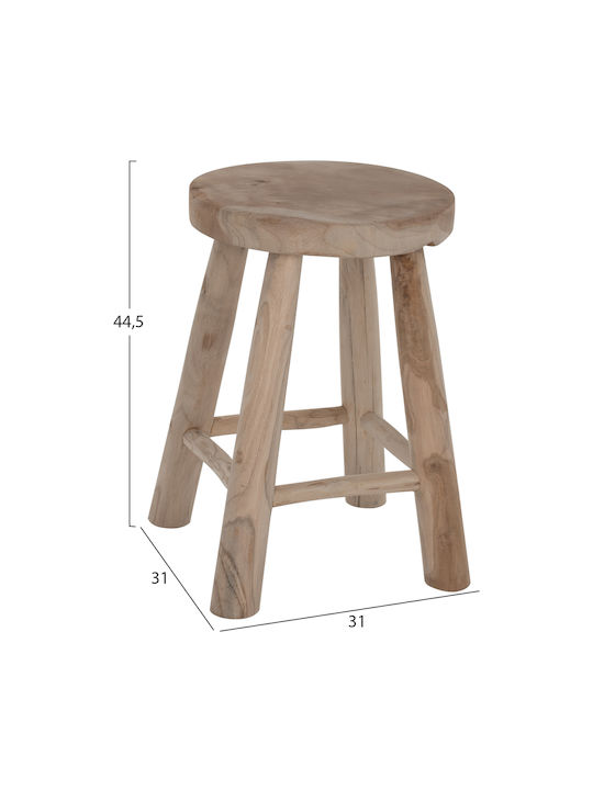Stool For Living Room Wooden Kont Brown 31x31x44.5cm