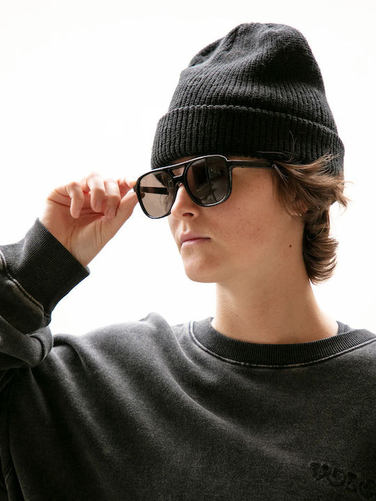 Volcom New Future Unisex Sonnenbrille mit Schwarz Gestell und Schwarz Linse VE03800201-BLK