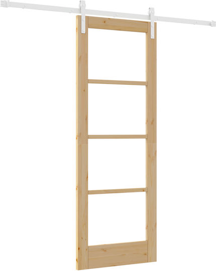 Vidaxl Schiebetür Set Werkzeuge 'orkdal' Massivholz & Glas Beige