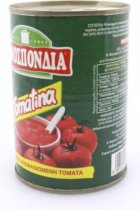 Ομοσπονδία Ψιλοκομμένη Αποφλοιωμένη Τομάτα Αποφλοιωμένη Τομάτα 400gr