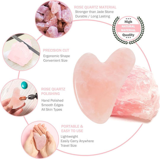 Set Ρολό Πάγου Face Ice Roller Cube + Αυθεντικό Gua Sha Ροζ Χαλαζία