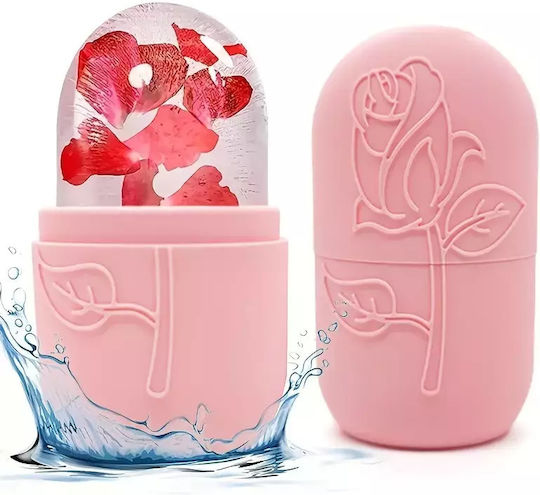 Set Ρολό Πάγου Face Ice Roller Cube + Αυθεντικό Gua Sha Ροζ Χαλαζία
